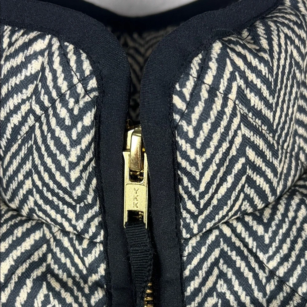 J.‎ Crew Women's Small Black and White Herringbone Full Zip Vest & Front Pockets
